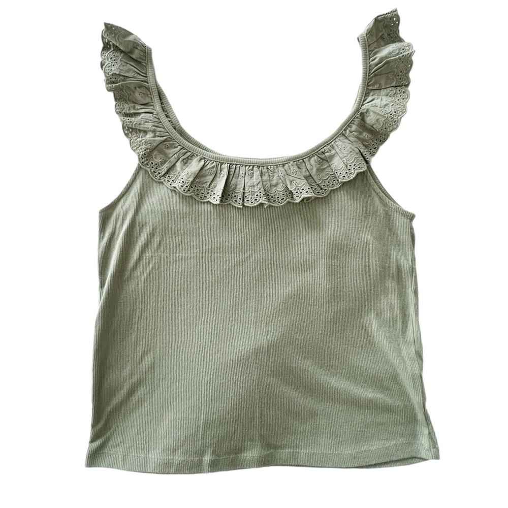 American Eagle green eyelet tank top xl